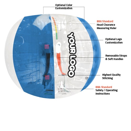 bubble ball blue custom logo