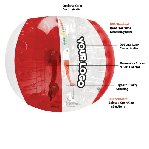 bubble ball red custom logo